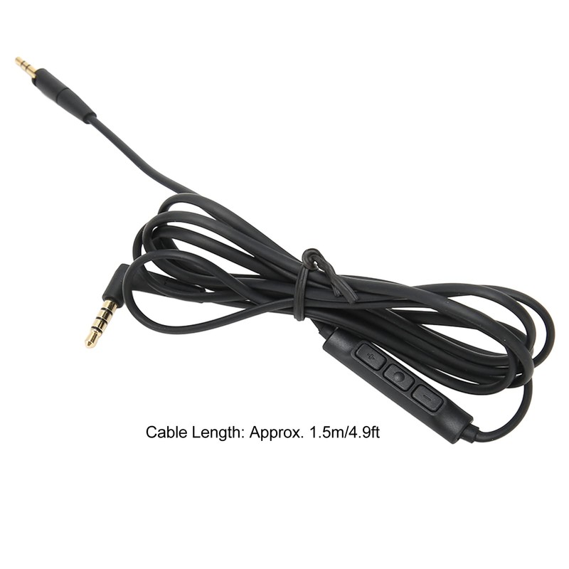 Replacement Headphone Cable, Sound Control Buttons, 3.5mm to 2.5mm Male