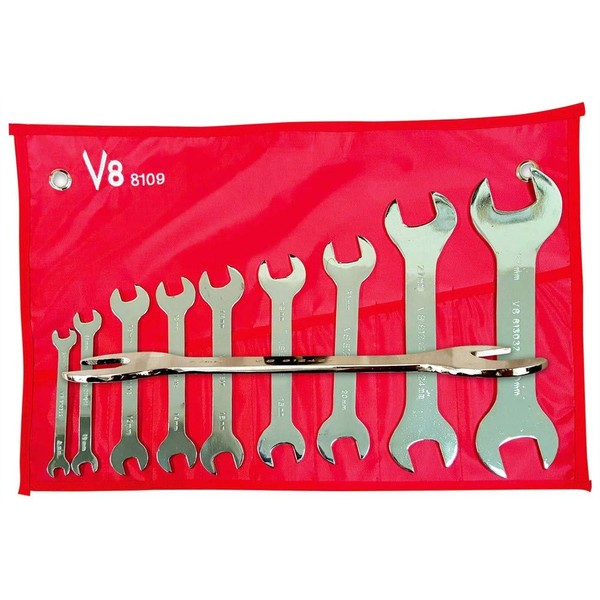 V-8 Tools V8T8109 Wrench Set Super Thin 18 Sizes