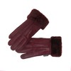 Nordvek Womens Sheepskin Gloves - Fold Back Cuff - Suede # 301-100 - Wine - M/L