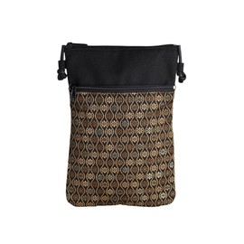 [Inokuchi Shojudo of Kyoto Fan] [Nishijin Textile] Tachyu Flower Pattern, Made in Japan, Kyoto Pure Silk Pochette, Sacoche, Black, Gold, Floral Pattern, Mini Bag, Shoulder Bag, Diagonal Bag, Diagonal