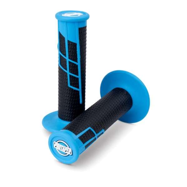 ProTaper Clamp-On Half Walffle Neon Blue/Black Grips (021656)