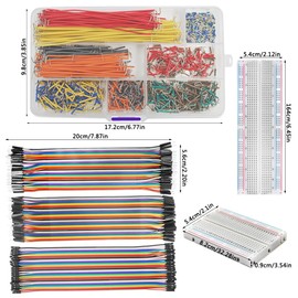 840pcs Jumper Wire Kit, 120pcs Dupont Wire and 2pcs Breadboards, lyfLux 400 and 830 Point Breadboards, Dupont Wire Male to Female, Male to Male, Female to Female 40 Pins Each