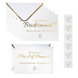 6 large, luxury bride squad proposal cards, envelopes and stickers | Will you be my bridesmaid luxury cards | Will you be my maid of honour luxury card.