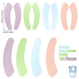 8 Pairs Bathroom Warmer Toilet Seat Cover Pads Washable and Reusable Toilet Seat Cushion Pad Warmer Cover Upgraded Cushion for Winter Bathroom, 4 Colors