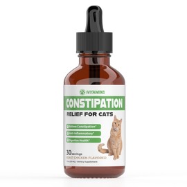 Cat Constipation Relief - May Help to Soften Stool, Ease Bowel Movements, & Much More - Supports Healthy Digestion - Cat Laxative - Constipation Relief for Cats - 1 fl oz - Chicken Flavor