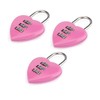 3Pcs/Set Pink Love Heart Shape Combination Padlock for Girls Women,