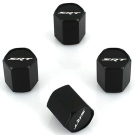 Elite Automotive Products, Inc. Logo Tire Stem Valve Caps for Dodge SRT (Black)