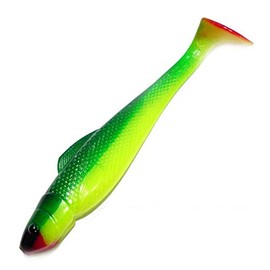 Relax Ohio Shad 5 Inch Rubber Fish 14 cm Colour Fluo Yellow Dark Green RT Colour Code S059R Set of 5