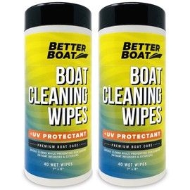 2PK Boat Cleaner Wipes with UV Protection, Marine Vinyl Cleaner and Protectant, for Boat Seats, Car Leather, Dashboard, Console, Interior, and Exterior Cleaning Supplies
