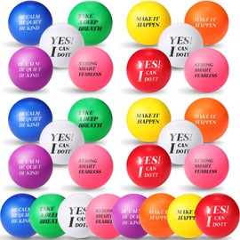 32 Pcs Motivational Stress Balls Hand Exercise Balls Inspirational Colorful Foam Balls Quotes Anxiety Small Balls for Encouraging Motivating Adults Kids Relieve Anxiety, 8 Color