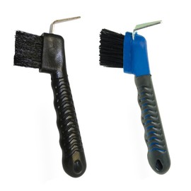 AOVNA 2Pcs Horse Hoof Pick Brush with Non-Slip Handle Horseshoe Hook Brush Horse Grooming Tools for Horse Sheep (Random Colour)