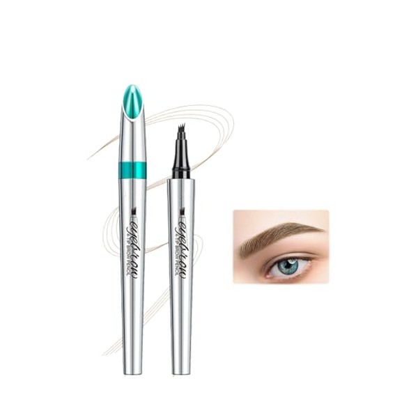 Eyebrow Pencil, 3D Waterproof Microblading Eyebrow Pen 4 Fork Tip