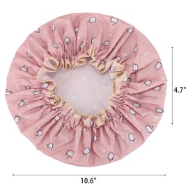 4 Pcs Shower Caps Hat for Women and Girl, Reusable Waterproof Bath Cap Double Waterproof Layers Butterfly