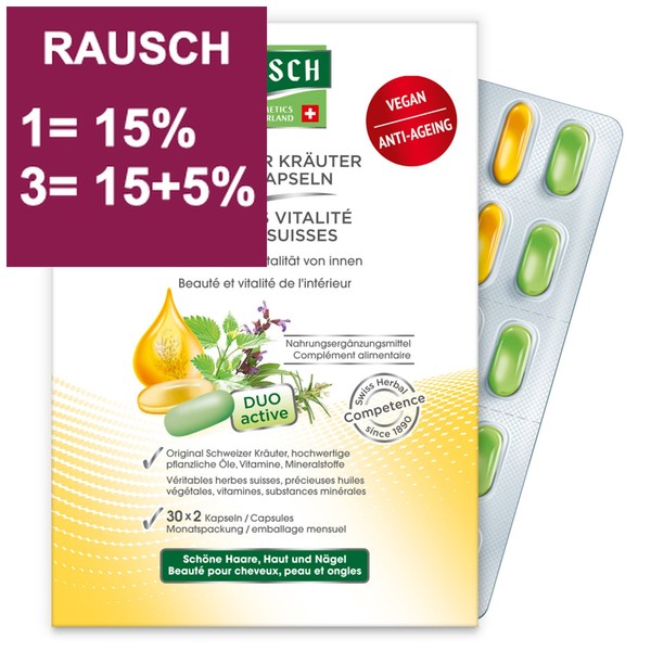Rausch Swiss Herbal Vitality Capsules (3 Months)