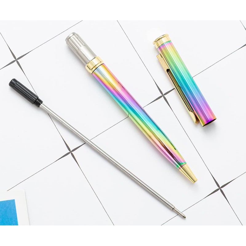 Gullor 5 Pieces Retractable Ballpoint Pen, Metal Pens for Gift,