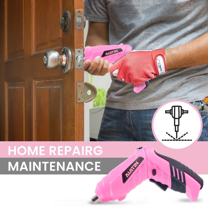 ALATIN Pink Tool Set for Women, 136 PCS Household Tool