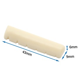 Litoexpe 4 Pcs Acoustic Guitar Nuts, Fit for 43mm(1-11/16 inch) Width Neck Slot, Bone Original Color, 6 String