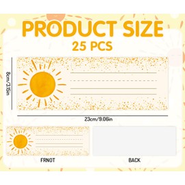FYSUIMU 25Pcs Boho Sun Desk Name Tags for Classroom Teacher Nameplates Student Name Labels for Preschool Kindergarten Student Desk, 9 x 3 Inch