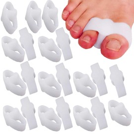 Reppkyh 24 Pieces Toe Separators Bunion Corrector Toe Spacers with 2 Loops, Soft Gel Big Toe Spacer Suitable for Bunion and Overlap Toe