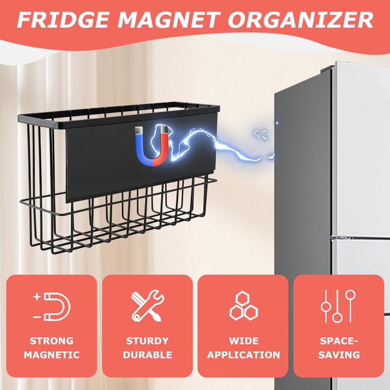 Magnetic Basket Organizers, Dryer Ball Holder Laundry Room Organization Whiteboard