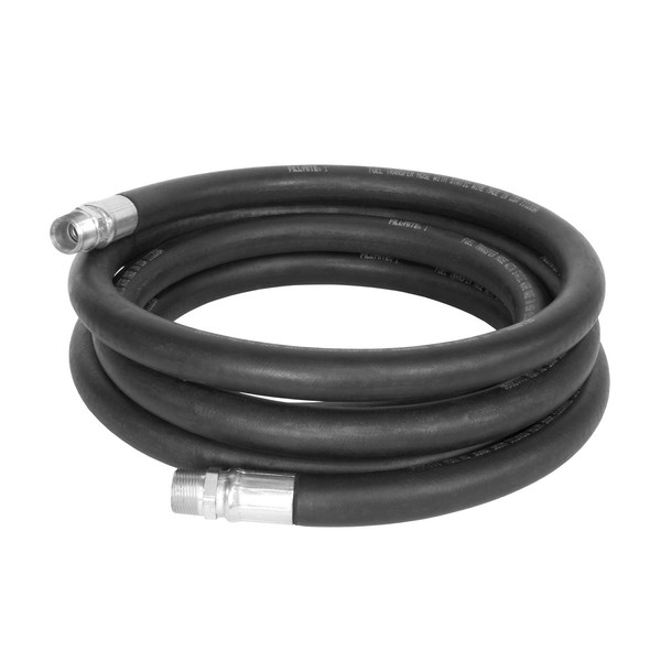 Fill Rite FRH10020 1 Inch x 20 Foot Neoprene Gasoline, Diesel, Biodiesel Fuel Pump Transfer Hose with Ground Wire and 1 Inch Male Fittings, Black