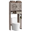 Homhedy Over The Toilet Storage Cabinet with 2 Barn Door