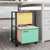PUNCIA 2 Tiers Metal Rolling File Carts with Wheels Hanging