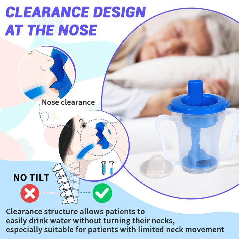 Ehucon Dysphagia Regulating Drinking Cup for Elderly-Having Difficulty Swallowing,Dispenses 5