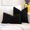 OTOSTAR Striped Corduroy Throw Pillow Covers with Splicing Super Soft