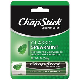 ChapStick Classic (Spearmint Flavor, 12 Sticks) Skin Protectant Lip Balm Tube, 0.15 Ounce (12 Blister Packs of 1 Stick, 12 Total Sticks)