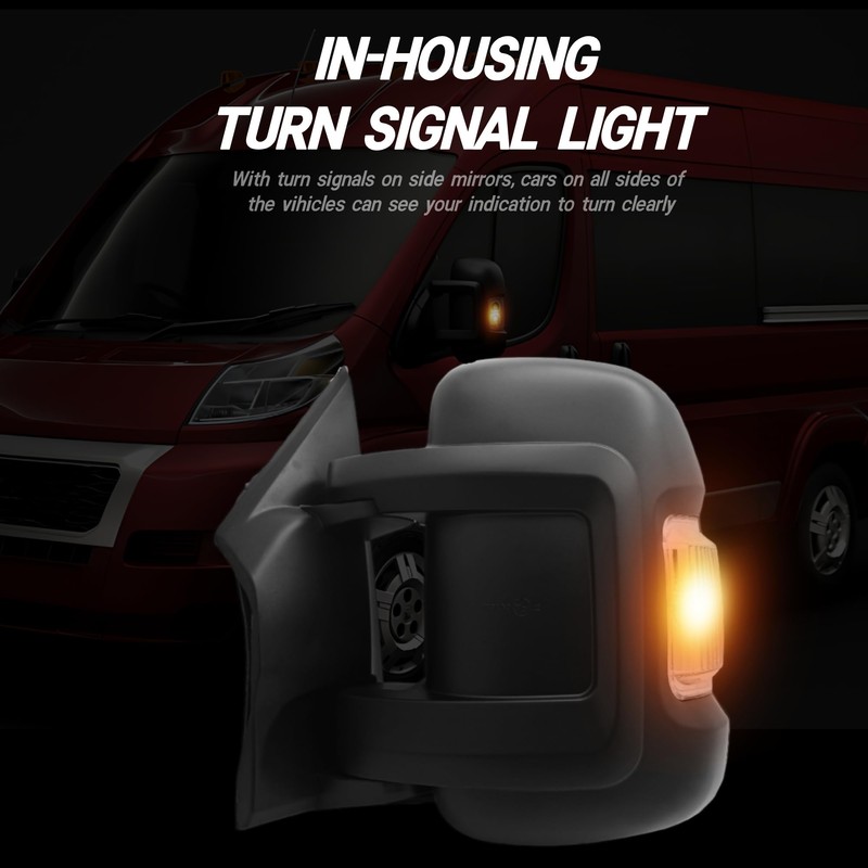Driver Side Mirror Compatible with 2014-2024 Ram Promaster 1500 2500