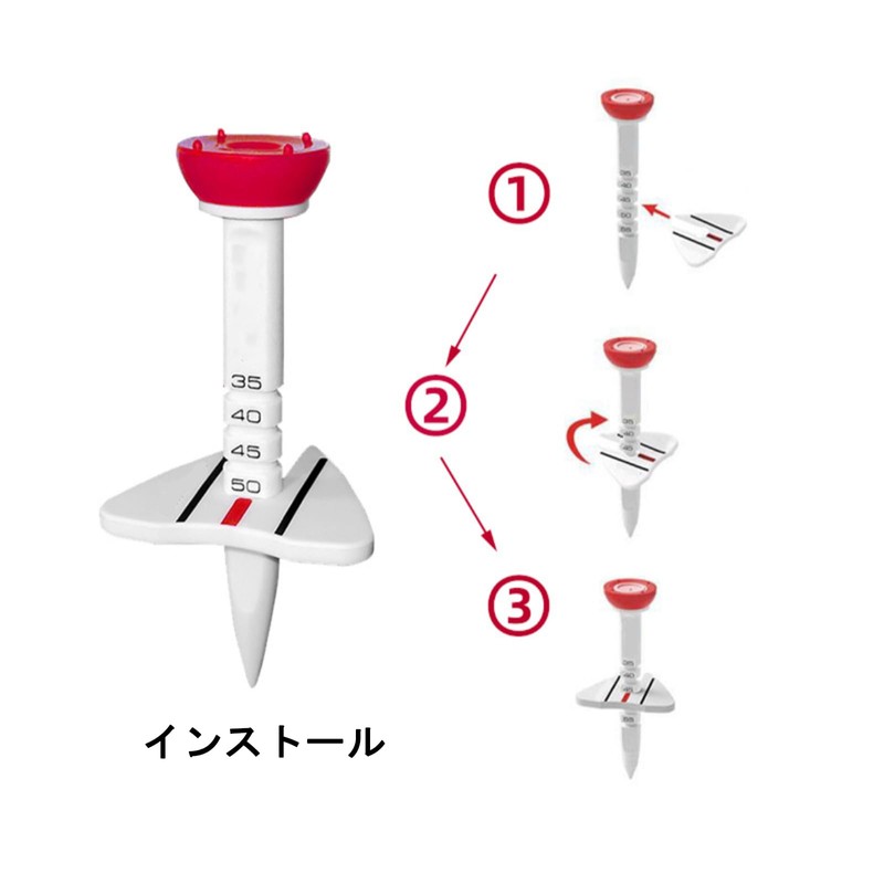Golf Tees Set of 3, Height Adjustable, Graduated, Competition Equipment