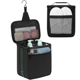 KUSOOFA Shower Caddy Mesh Shower Bag Portable College Dorm Room Essentials for Guys Girls,Hanging Shower Organizer for Camping,Traveling,Gym,Men,Women,Black