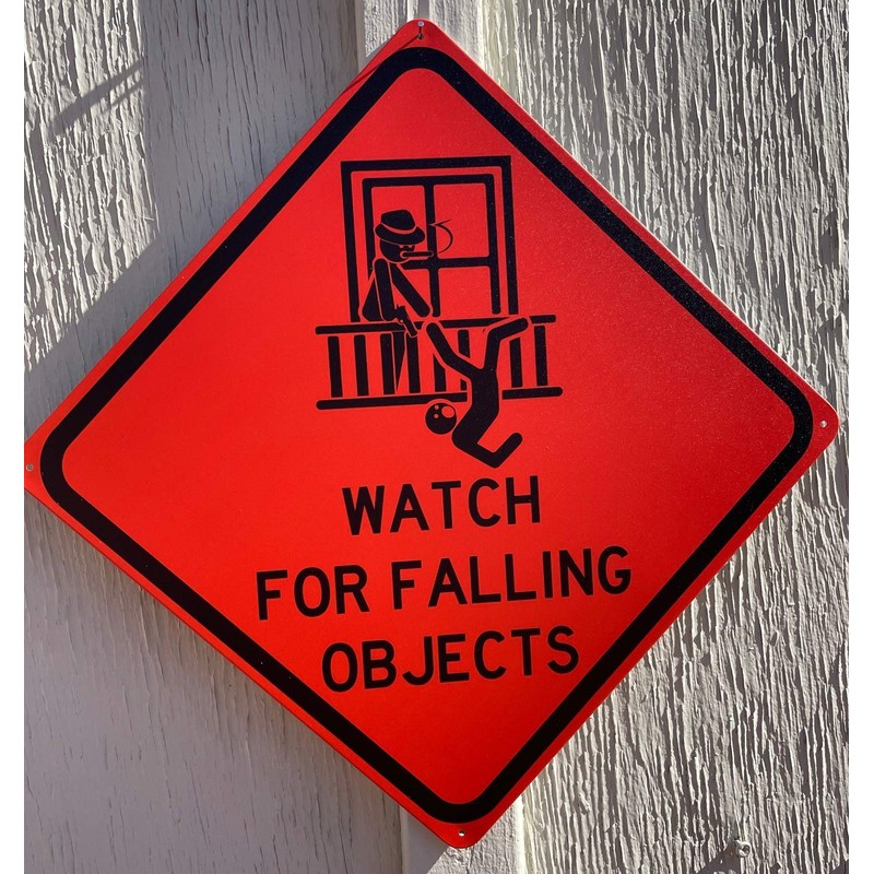 Toothsome Studios Watch for Falling Objects - Placa decorativa para
