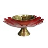 Purpledip Brass Diya Deepak 'Gulab': Festival Oil Lamp Deepam Decor