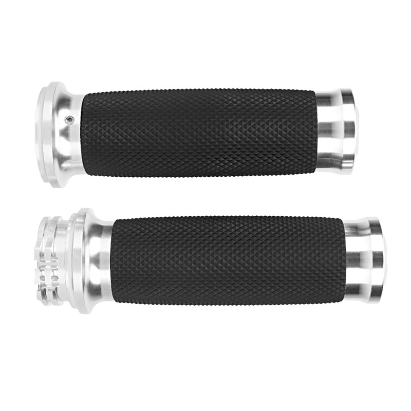 1Pair Universal Motorcycle 25mm Handgrip Aluminum+Rubber Anti Slip Handlebar Grip