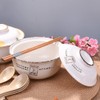 Swlthwen Ceramic Ramen Bowl with Lid Soup Bowls with Lid