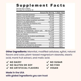 EZ Melts Multivitamin + Iron - Daily Multivitamin for Women & Men - Supports Healthy Energy Levels & Antioxidant Protection - Non-GMO & Vegan - Tropical Cherry - 60 Dissolvable Tablets (30 Servings)