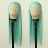 BTWTRY Mint Green Synthetic Lace Front Wig Long Straight Mint