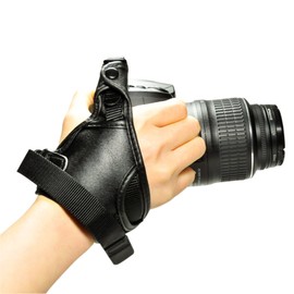 Foto&Tech Professional 100% Genuine Leather Hand Wrist Strap Grip Compatible with Canon Nikon Sony Pentax Olympus OM DSLR/SLR/Evil Camera