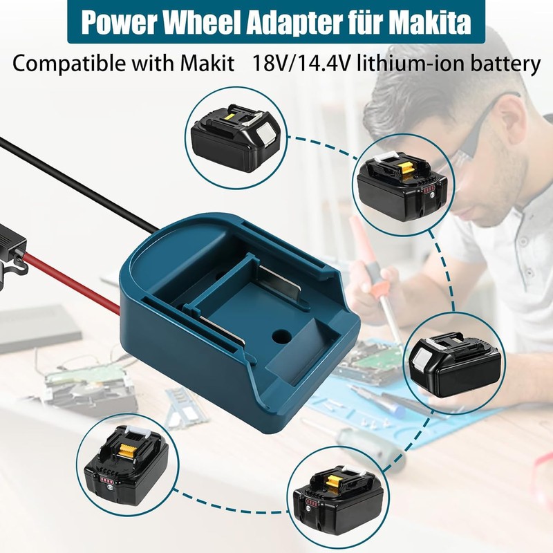 2 Pack Power Wheel for Makita 18V Battery Adapter, Power