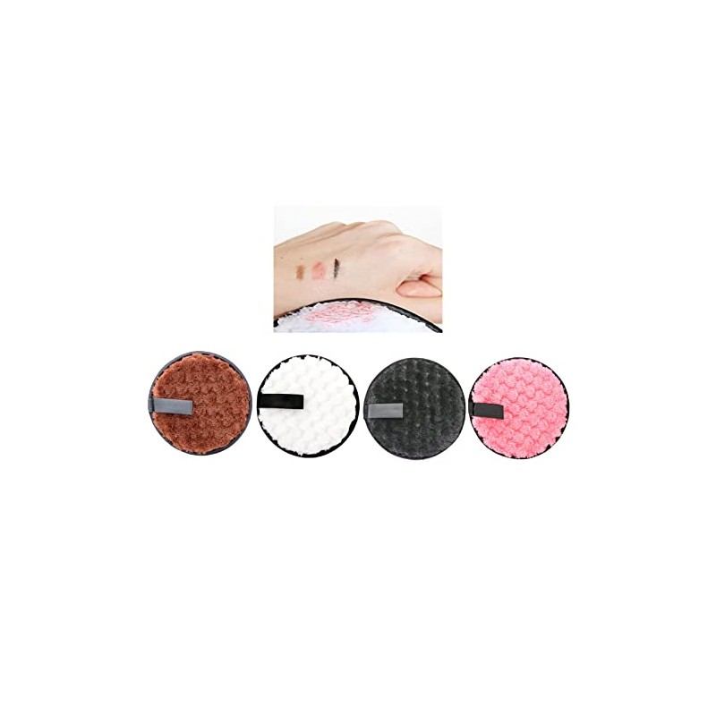 4 Almohadillas Desmaquillantes Reutilizables Redondas, Almohadillas de Algodón Reutilizables de