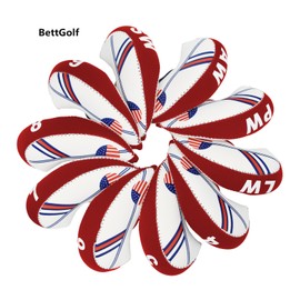 Golf Irons Club Head Covers Wedge Iron Protective Head Cover with Golf White & Blue US Flag Neoprene