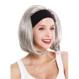 WIG ME UP - GFW948-H-51 women's party wig headband short sleek 80's retro look grey silvery grey