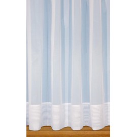 Jayne. Plain envelope hemmed voile net curtain. 40 inch drop. Finished in White. Sold by the Metre