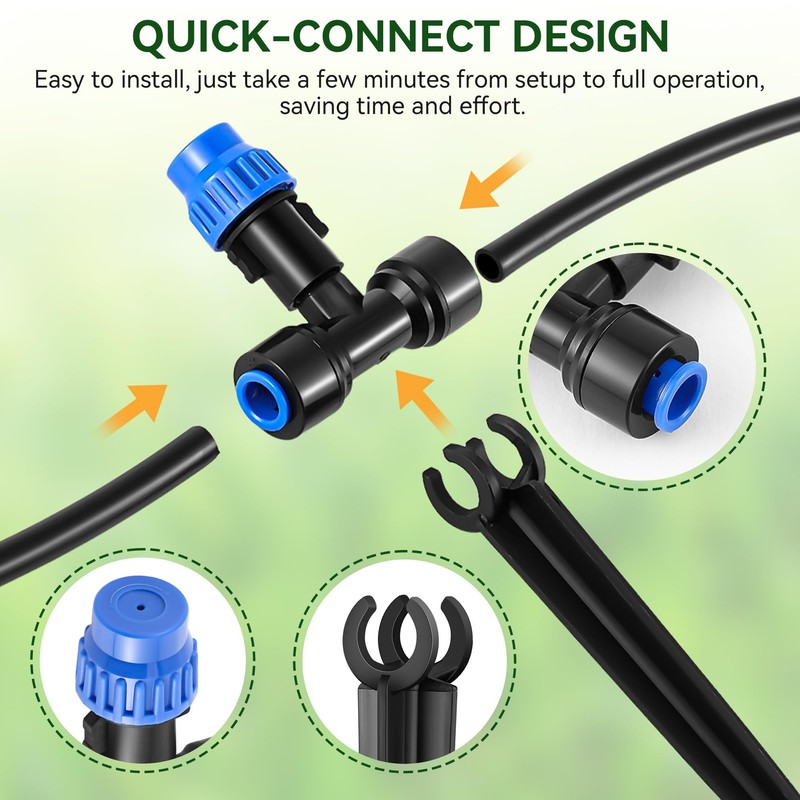 Meonum 65FT Garden Watering System, Quick Connector Drip Irrigation Kit,