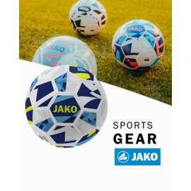 JAKO Iconic Play Ball, White/Navy/Neon Yellow, 5