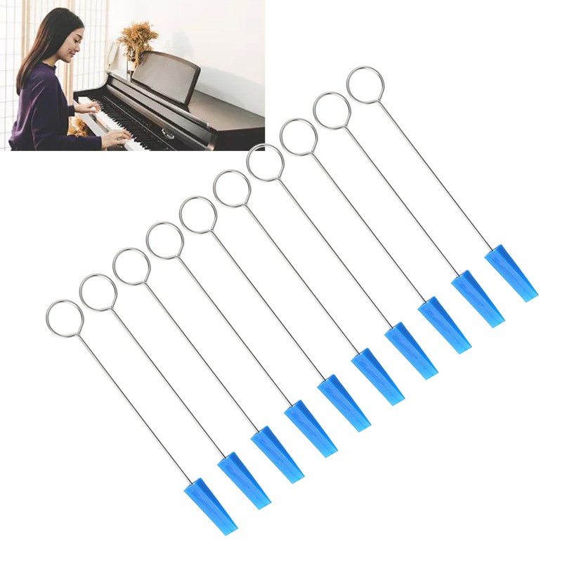 10PCS Piano Tuning Mutes Metal Handle Triangular Rubber Fixing Tool