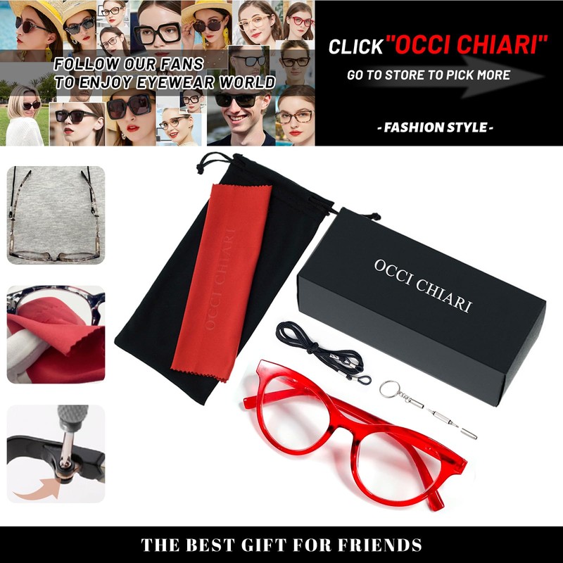 OCCI CHIARI 6.0 High Magnification Reading glasses Women Comfort Readers(4.0