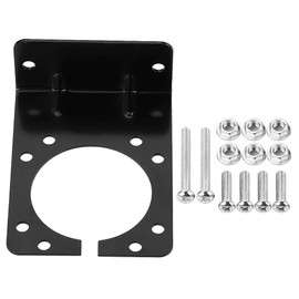 Style 7 Pin Trailer Socket Bracket, Black Metal Mounting Bracket Holder for Caravan Towing Trailer Connector Plug Socket